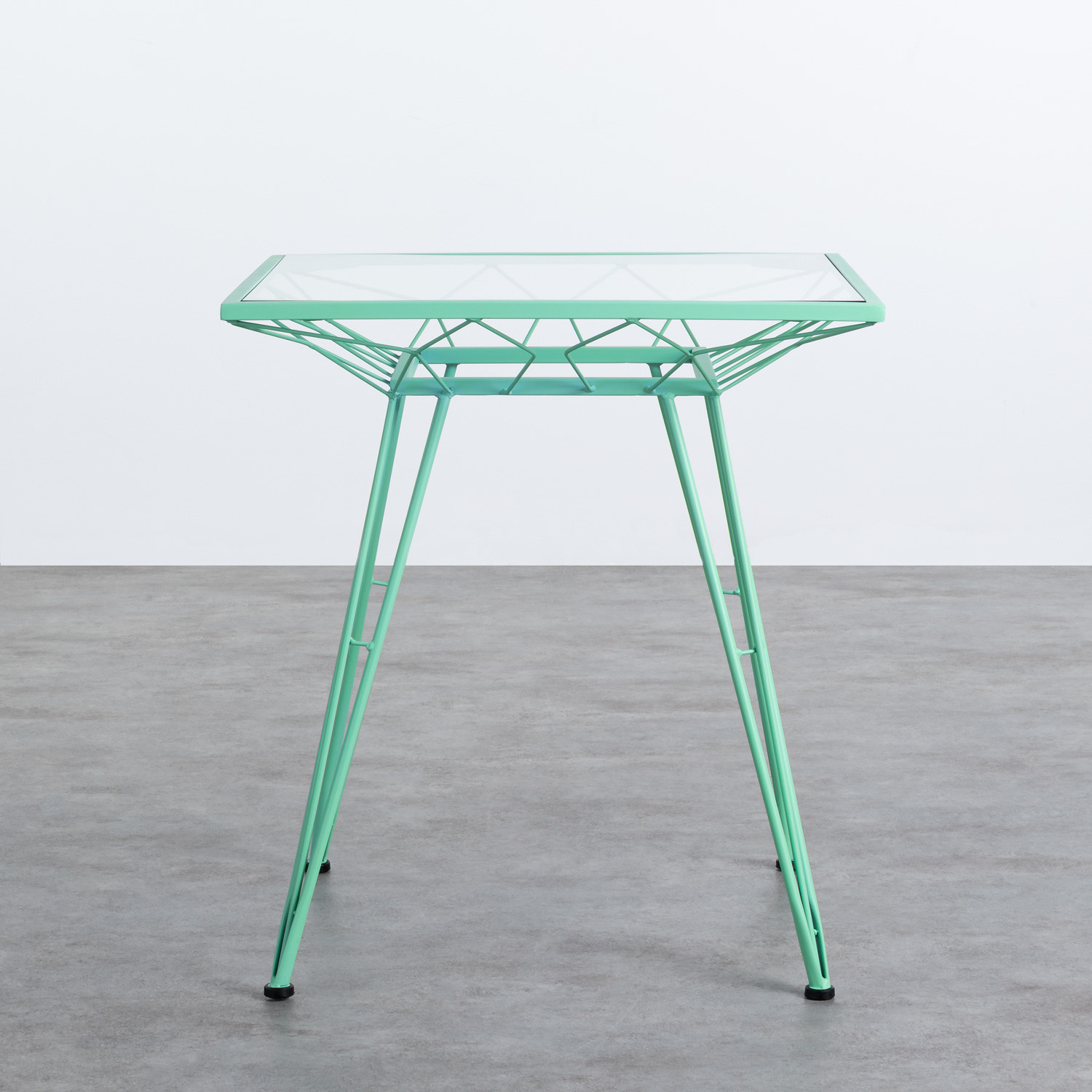 Outdoor Tisch Rechteckig aus Stahl und Glas (67,5x67,5 cm) Sagax