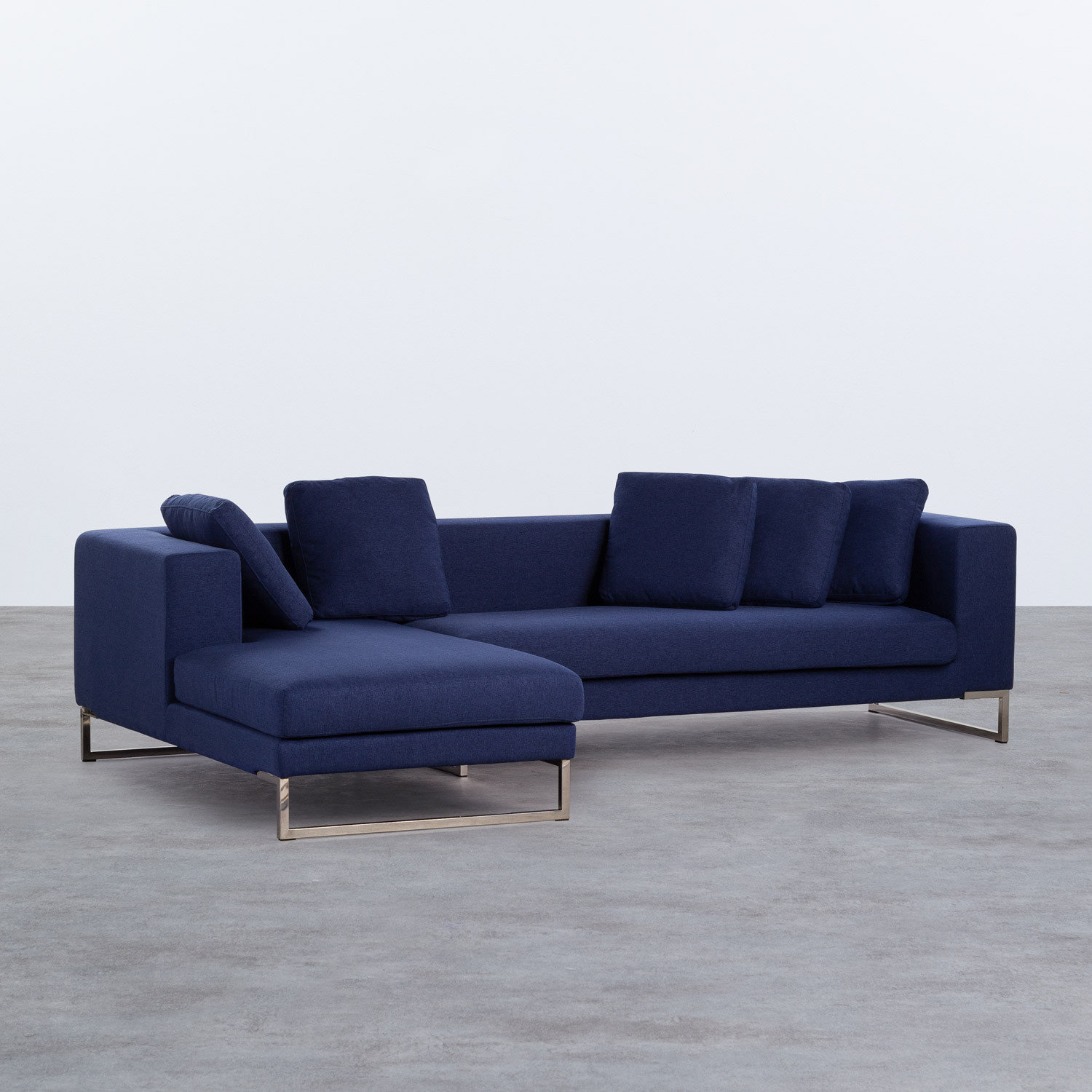 Sofa Chaiselongue links 4-Sitzer- aus Stoff Phatte - themasie.com