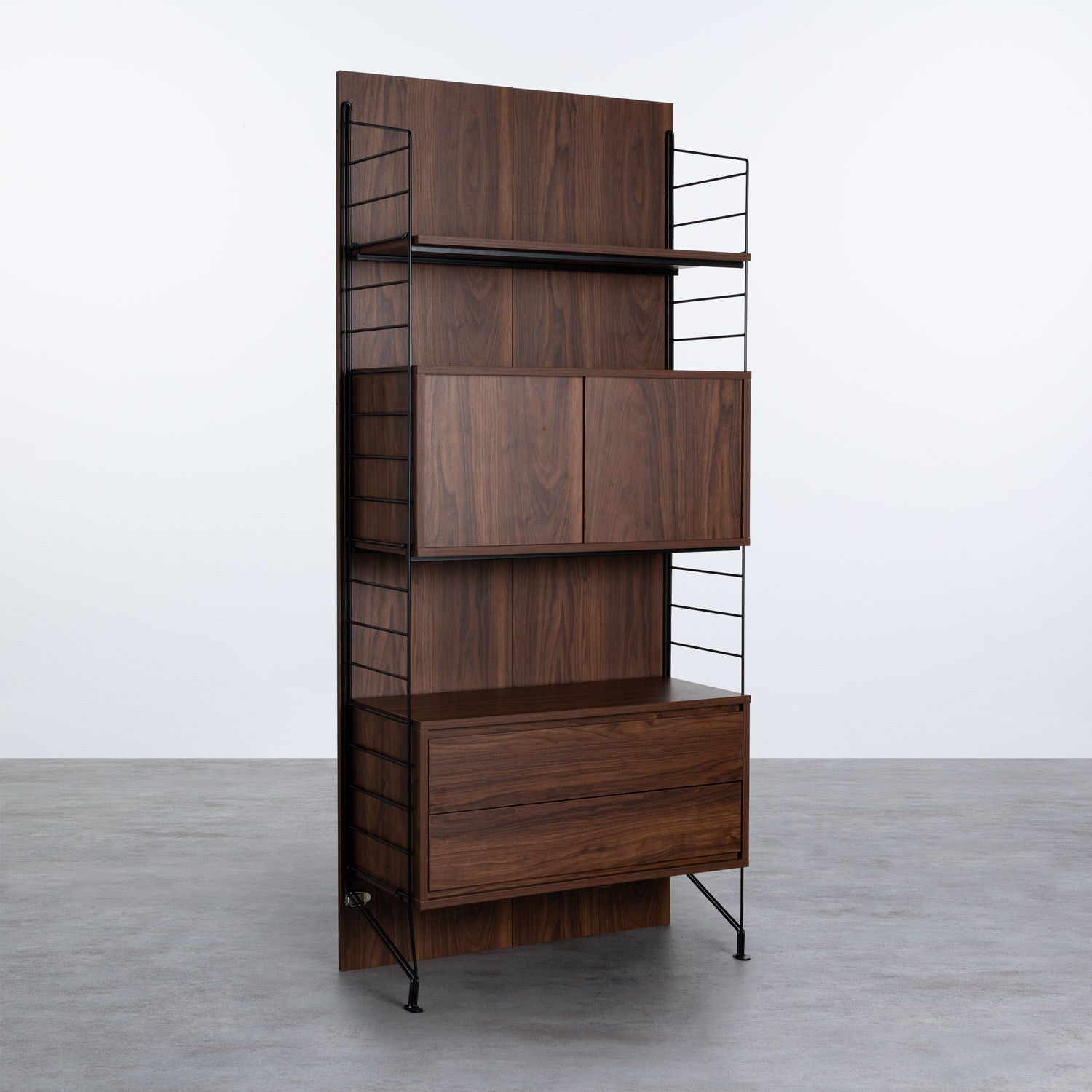 Etagère haute Omar avec tiroirs et rangement