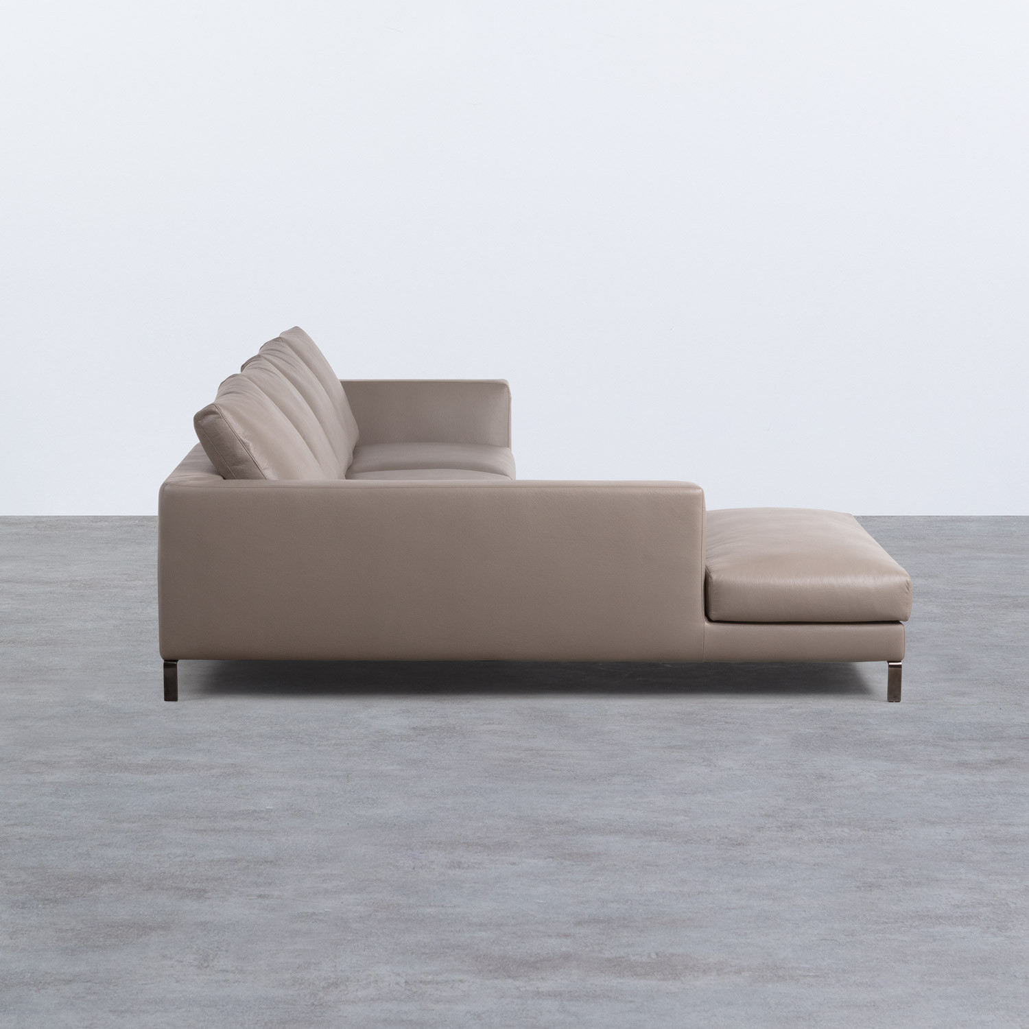 Divano Chaise Longue a Sinistra 4 Posti in Similpelle Tandis